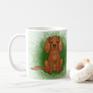 Robijn Cavalier King Charles Spaniel Hond Op Groen Koffiemok