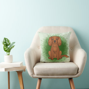 Robijn Cavalier King Charles Spaniel Hond Op Groen Kussen