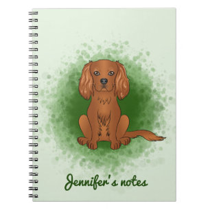 Robijn Cavalier King Charles Spaniel Hond Op Groen Notitieboek