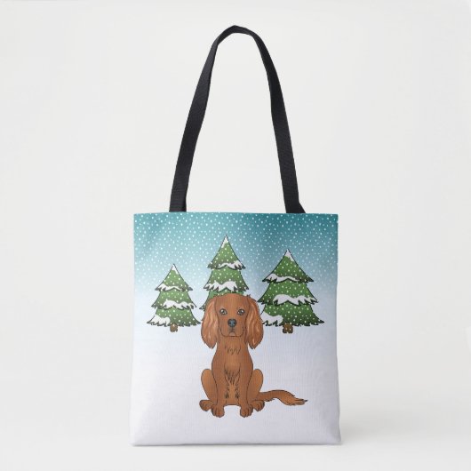 Robijn Cavalier King Charles Spaniel in de winter Draagtas (Voorkant)