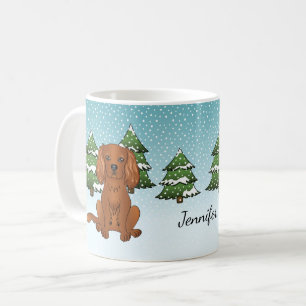 Robijn Cavalier King Charles Spaniel in de winter Koffiemok