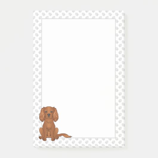 Robijn Cavalier King Charles Spaniel & Pootjes Post-it® Notes (Voorkant)