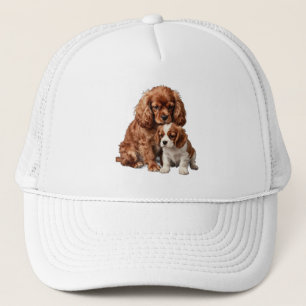 Robijn Cavalier Spaniel en haar Blenheim puppy Trucker Pet