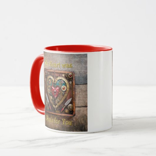 Robijnen en Messen Hart Steampunk Series Mok (Voorkant links)