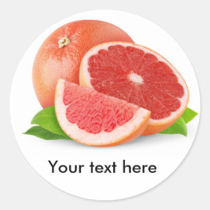 Robijnrode rode grapefruit ronde sticker