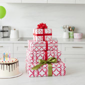 Robijnrode saamhorigheid en eenheid op wit paar cadeaupapier