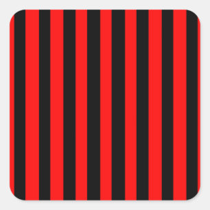 Robijnrode Zwarte Vierkante Sticker