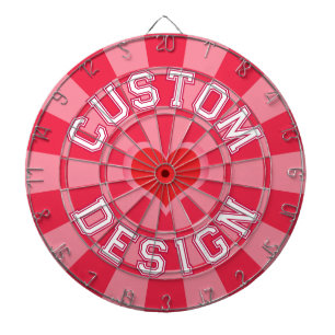 Robijnrood en roze kleur, rode hart met witte teks dartbord