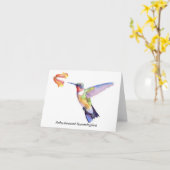 Robijnrood-Throated Kolibrie Kaart (Gele Bloem)