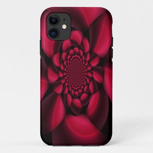 Robijnrood Zwart Bloemblad Case-Mate iPhone Case (Achterkant)