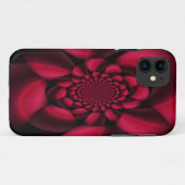 Robijnrood Zwart Bloemblad Case-Mate iPhone Case (Achterkant (horizontaal))