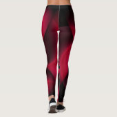 Robijnrood Zwart Bloemblad Leggings (Achterkant)