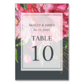 Robijnroze Pioen Bloemige Trouw Kaart (Voorkant)