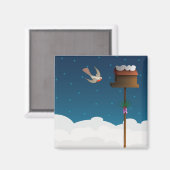 Robin, aimant carré (Recto/Verso)