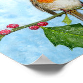 Robin Aquarelle Peinture ~ Poster (Coin)