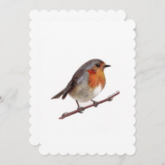 Robin Bird (Erithacus Rubecula) Cadeau Kaart (Voorkant / Achterkant)