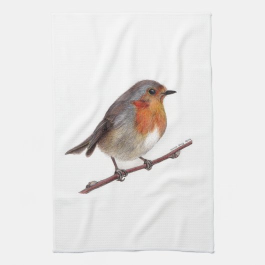 Robin Bird (Erithacus Rubecula) Serviette de cuisi (Vertical)