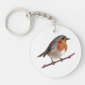 Robin Bird (Erithacus rubecula) Sleutelhanger (Voorkant)