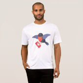 Robin Bird Flying with Red Heart Love Letter T-shirt (Voorkant volledig)