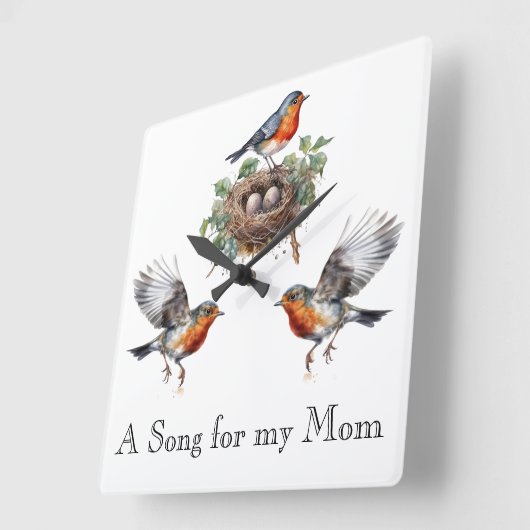 Robin Bird Horloge murale (Angle)