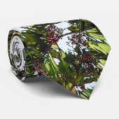 Robin Bird in Berry Tree Stropdas (Opgerold)