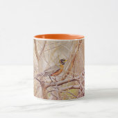 Robin Bird in Winter Tree Art Mok Cup (Midden)
