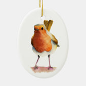 Robin Bird Waterverf Painting Keramisch Ornament (Achterkant)