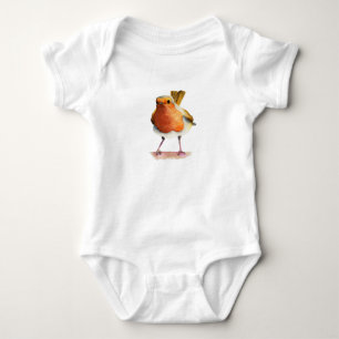 Robin Bird Waterverf Painting Romper