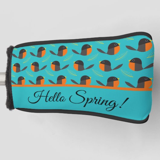 Robin Birds Golf Head Hoesje Golfheadcover (Voorkant)