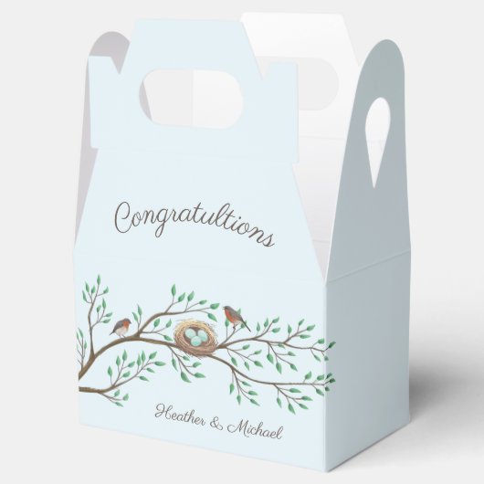 Robin Birds Nest Eggs Spring Baby shower Bedankdoosjes (Geopend)