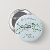 Robin Birds Nest Eggs Spring Baby shower Ronde Button 5,7 Cm (Voorkant /achterkant)