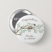 Robin Birds Nest Eggs Spring Baby shower Ronde Button 5,7 Cm (Voorkant /achterkant)