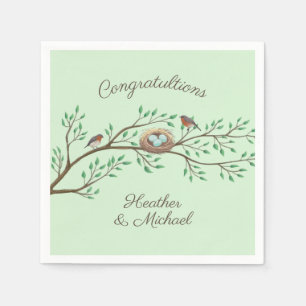 Robin Birds Nest Eggs Spring Baby shower Servet