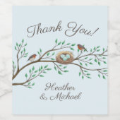 Robin Birds Nest Eggs Spring Baby shower Wijn Etiket (Enkel label)