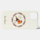 Robin Botanical  Flowers voor vogelliefhebber Case-Mate iPhone Case (Achterkant (horizontaal))