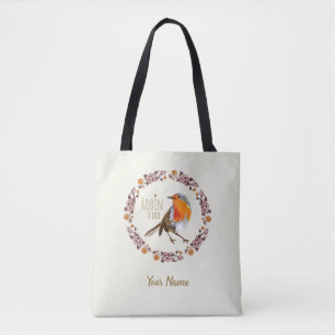 Robin Botanical Flowers voor vogelliefhebber Draagtas