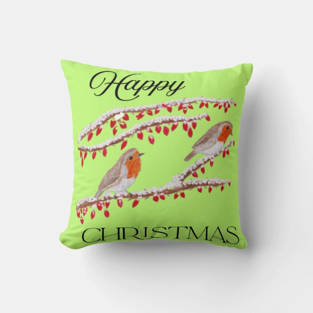 Robin Christmas Kussen (Voorkant)