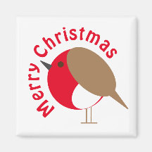 Robin Christmas Magnet