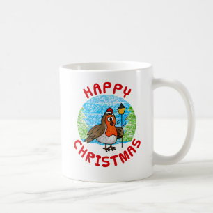 Robin Christmas Wildlife Carol Singer Musician Koffiemok