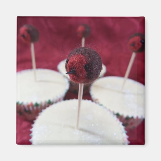 Robin Cupcakes Magnet Magneet (Voorkant)
