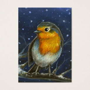Robin dans la copie d'aceo de neige