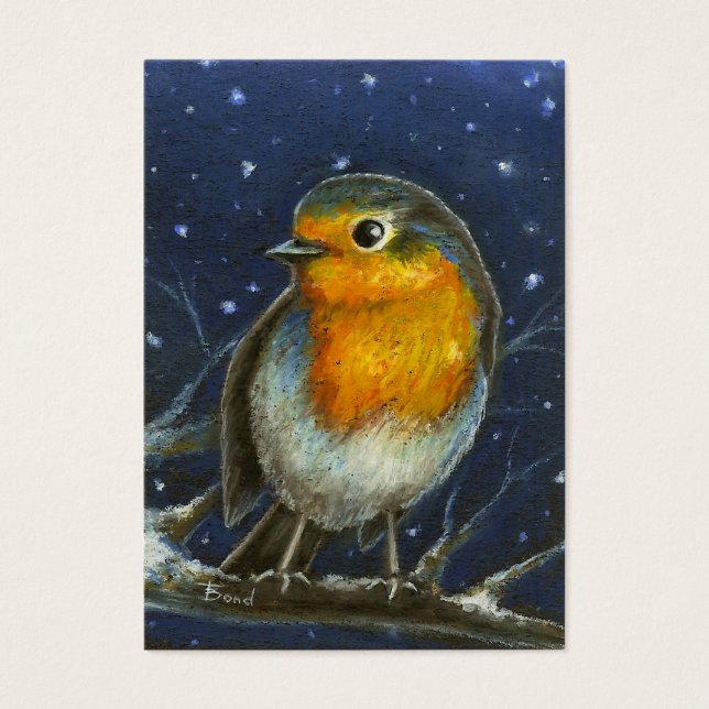 Robin dans la neige imprimé aco (Devant)