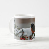 Robin dans la tasse de neige (Devant gauche)