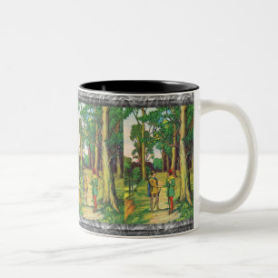 Robin De Bois Et Petite Mug De Café À Deux Tons