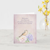 Robin de la sympathie sur la Carte de remerciement (Fleur jaune)