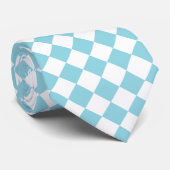 Robin Egg Blauw en Wit Chevron Pattern Classic Stropdas (Opgerold)