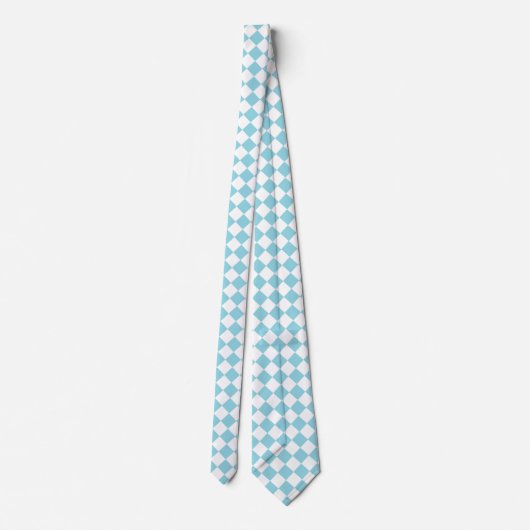 Robin Egg Blauw en Wit Chevron Pattern Classic Stropdas (Achterkant)