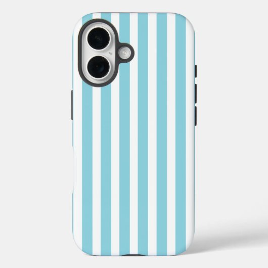 Robin Egg blauw en wit gestreept Case-Mate iPhone Case (Achterkant)