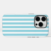 Robin Egg blauw en wit gestreept Case-Mate iPhone Case (Achterkant (horizontaal))