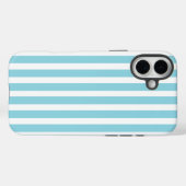 Robin Egg blauw en wit gestreept Case-Mate iPhone Case (Achterkant (horizontaal))